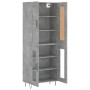 Aparador alto madera contrachapada gris hormigón 69,5x34x180 cm