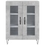 Aparador alto madera contrachapada gris hormigón 69,5x34x180 cm