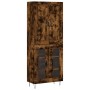 Aparador alto madera contrachapada roble ahumado 69,5x34x180 cm