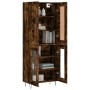 Aparador alto madera contrachapada roble ahumado 69,5x34x180 cm