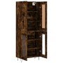 Aparador alto madera contrachapada roble ahumado 69,5x34x180 cm