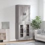 Aparador alto madera contrachapada gris sonoma 69,5x34x180 cm