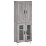 Aparador alto madera contrachapada gris sonoma 69,5x34x180 cm