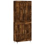 Aparador alto madera contrachapada roble ahumado 69,5x34x180 cm