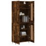 Aparador alto madera contrachapada roble ahumado 69,5x34x180 cm