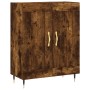 Aparador alto madera contrachapada roble ahumado 69,5x34x180 cm