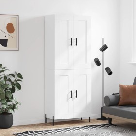 Aparador alto madera contrachapada blanco 69,5x34x180 cm