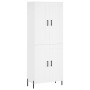 Aparador alto madera contrachapada blanco 69,5x34x180 cm
