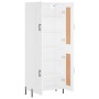 Aparador alto madera contrachapada blanco 69,5x34x180 cm