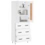 Aparador alto madera contrachapada blanco 69,5x34x180 cm