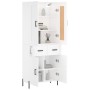 Aparador alto madera contrachapada blanco 69,5x34x180 cm