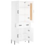 Aparador alto madera contrachapada blanco 69,5x34x180 cm