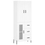 Aparador alto madera contrachapada blanco 69,5x34x180 cm