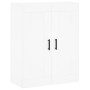 Aparador alto madera contrachapada blanco 69,5x34x180 cm