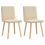 Sillas de comedor 2 unidades tela color crema