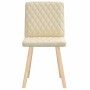 Sillas de comedor 2 unidades tela color crema