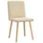 Sillas de comedor 2 unidades tela color crema