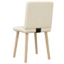 Sillas de comedor 2 unidades tela color crema
