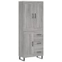 Aparador alto madera contrachapada gris sonoma 69,5x34x180 cm