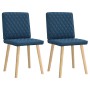 Sillas de comedor 2 unidades tela azul