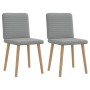 Sillas de comedor giratorias 2 unidades tela gris claro