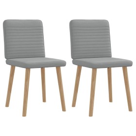 Sillas de comedor giratorias 2 unidades tela gris claro
