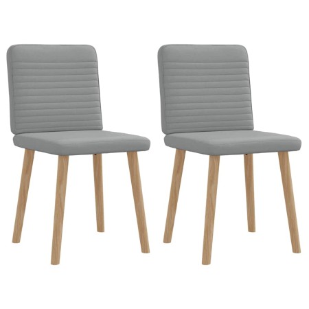 Sillas de comedor giratorias 2 unidades tela gris claro