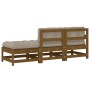 3-teilige Gartensofagarnitur mit honigbraunen Holzkissen von vidaXL, Modulare Sofas für den Außenbereich - Ref: Foro24-825600...