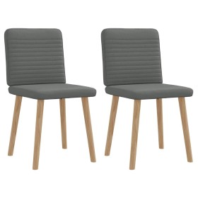 Sillas de comedor 2 unidades tela gris oscuro