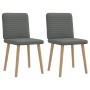 Sillas de comedor 2 unidades tela gris oscuro