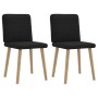 Sillas de comedor 2 unidades tela negro