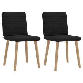 Sillas de comedor 2 unidades tela negro