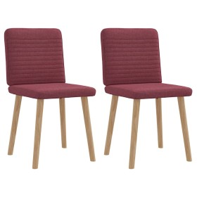 Sillas de comedor 2 unidades tela rojo tinto