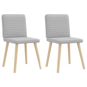 Sillas de comedor 2 uds tela gris nube