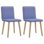 Sillas de comedor 2 uds tela azul jeans