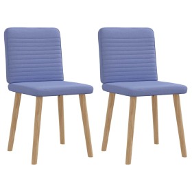 Sillas de comedor 2 uds tela azul jeans