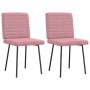 Sillas de comedor 2 unidades terciopelo rosa