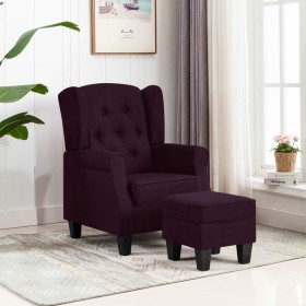 Sillón con reposapiés de tela morado Sillón con reposapiés de tela morado