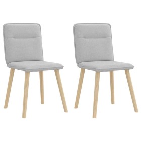 Sillas de comedor 2 uds tela gris nube
