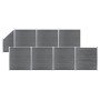 Set de valla 7 cuadradas + 1 oblicua WPC gris 1311x186 cm en Paneles de vallas | Comprar online en Foro24