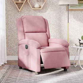 Sillón reclinable eléctrico de terciopelo rosa Sillón reclinable eléctrico de terciopelo rosa