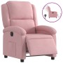Sillón reclinable eléctrico de terciopelo rosa