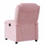Sillón reclinable eléctrico de terciopelo rosa
