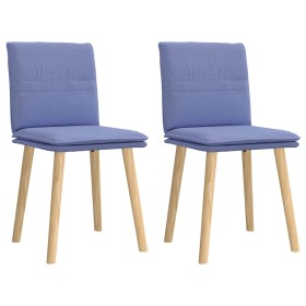 Sillas de comedor 2 uds tela azul jeans