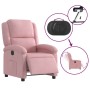 Sillón reclinable eléctrico de terciopelo rosa