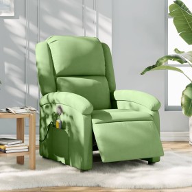 Sillón reclinable de masaje eléctrico terciopelo verde claro Sillón reclinable de masaje eléctrico terciopelo verde claro