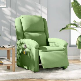 Sillón reclinable de masaje eléctrico terciopelo verde claro