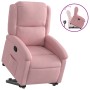Sillón reclinable elevable terciopelo rosa