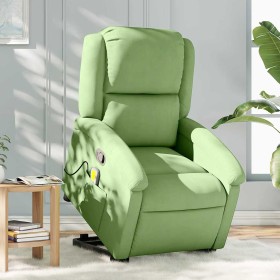 Sillón reclinable de masaje elevable terciopelo verde claro