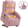 Sillón reclinable de masaje elevable terciopelo rosa
